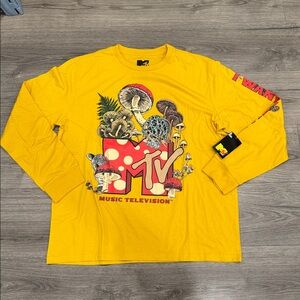 I Want My MTV Mushroom Shroom Long Sleeve Shirt Men’s Size Extra Large